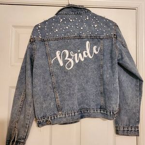 Bride Pearl Denim Jacket Size Small